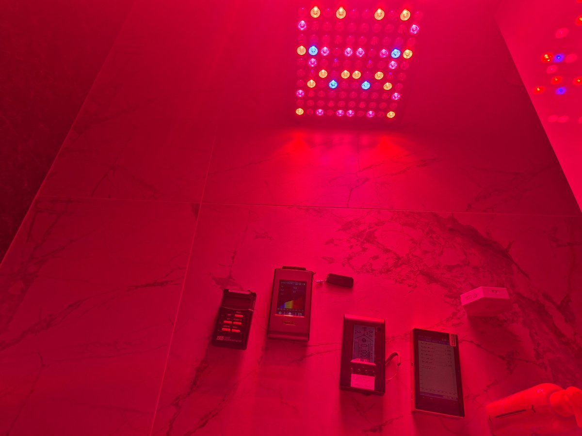 Mitochondriak Maxi UVB infrared panel and the Mitochondriak Lab instruments used to test it